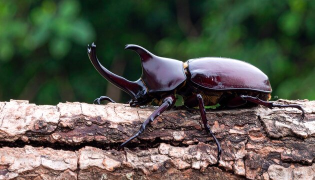 stag beetle on wood