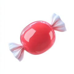 A vibrant red candy with white ends that adds a playful touch, ideal for advertising sweets, dessert shops, or festive occasions, Perfect for creating a cheerful atmosphere in marketing materials,