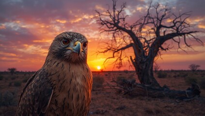 eagle at sunset