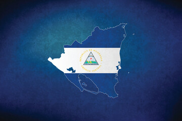Nicaragua vector map with flag	