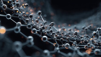 glowing metallic molecule network