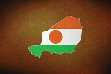 Niger vector map with flag