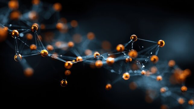 golden spheres network connection abstract