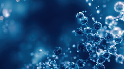 blue molecule abstract background