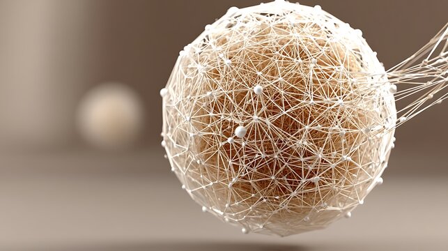 in a shallow depth of field, the image features a spherical object