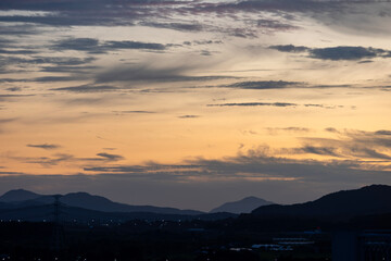 sunset over the mountains
