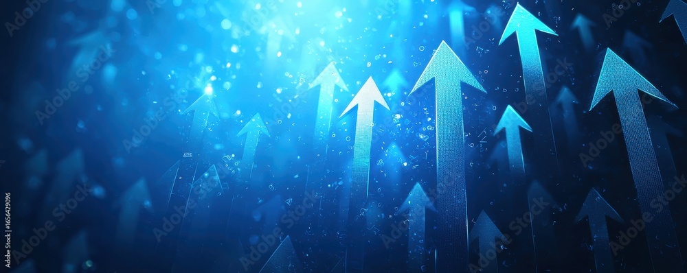 Poster abstract background with arrows symbolizing growth and progress
