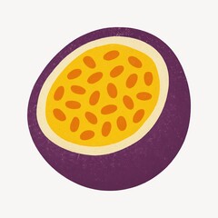 Fototapeta premium Colorful passion fruit illustration