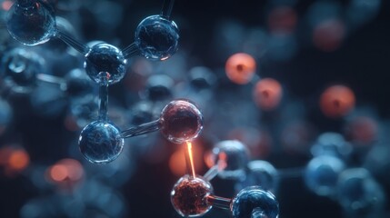 glowing molecules complex structure