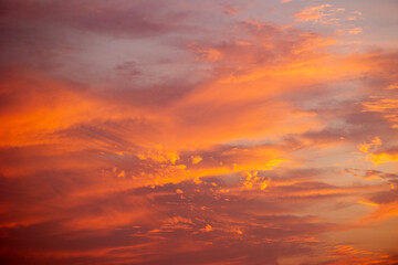 sunset in the red sky