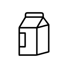 Simple Line Art Illustration of a Milk or Juice Carton on White