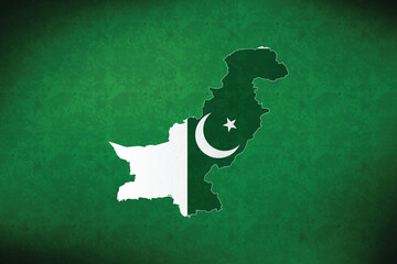 Pakistan vector map with flag