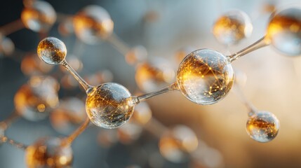 glowing molecules complex structure