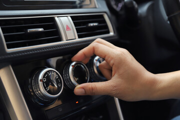 car air conditioner is not cool due to a refrigerant leak.