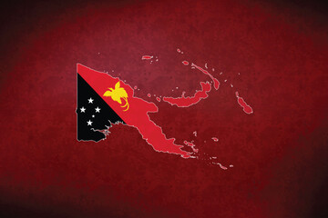 Papua New Guinea vector map with flag	
