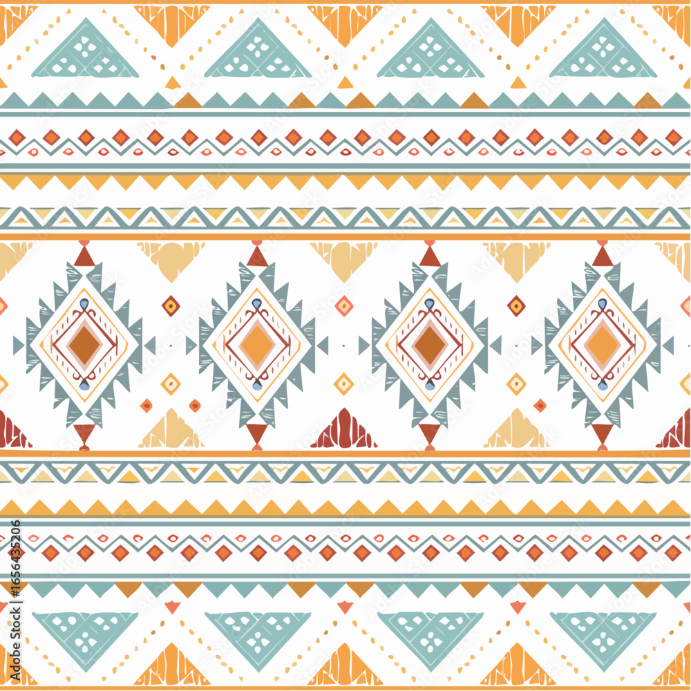 Poster creative ethnic style vector seamless pattern. unique geometric vector swatch.