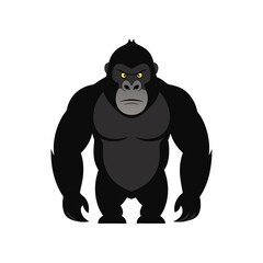 Illustration of a Gorilla on a White Background Animal Design for Creative Projects