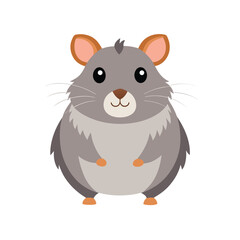 Detailed Animal Illustration of a Hamster on a White Background Created in Illustrator