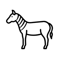 Stylized Zebra Line Art Illustration with Distinct Stripes and Minimal Detail