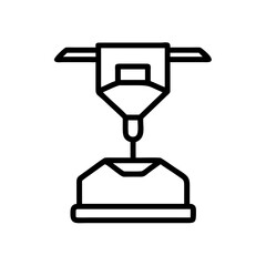 Minimalist outline of an hourglass with a unique shape and design.
