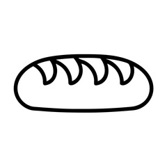 Cartoon outline of a loaf of bread with five distinct slices