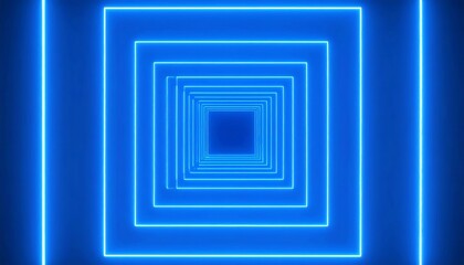 Neon blue square tunnel