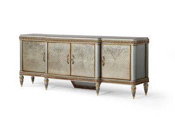 classic wooden console isolated on white background