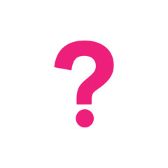Pink question mark silhouette icon vector flat design.