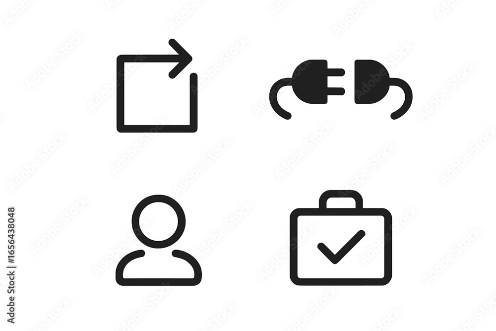 Poster outline icons for user interface design elements