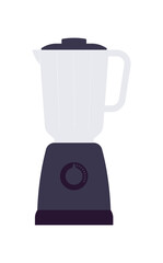 Blender appliance with glass pitcher and control knob, simple electric kitchen device for cooking and drinks. Simplicity vector illustration, isolated.