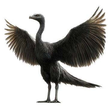 Dark Fantasy Bird Creature with Wings Spread