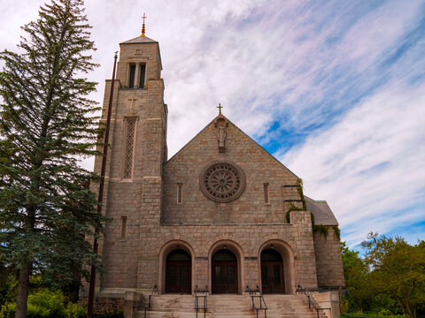 Landmark church in Waterville, Maine, the historical architecture and civic heritage in the heart of Kennebec County.