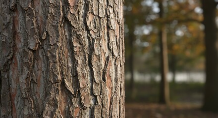 Obraz premium 木肌のささやき：秋の静寂