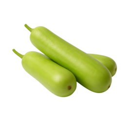 Three light green bottle gourds on black background fresh vegetables healthy food cooking ingredients