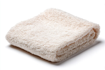 Soft, folded beige towel with plush texture for spa, bathroom, or home lifestyle use