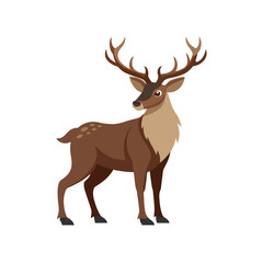 Fototapeta premium Wapiti Illustration on White Background