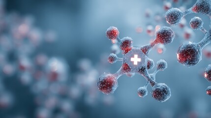 medical molecules glowing network healthcare