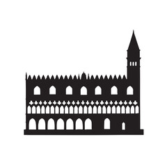 Fototapeta premium Doge’s Palace Venice Silhouette Vector