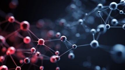 red and blue molecule network