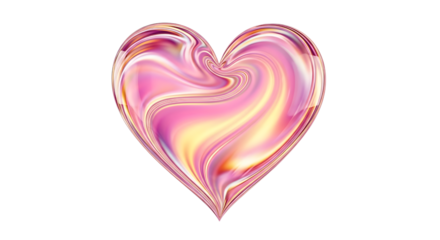 Abstract pink heart isolated on transparent background design