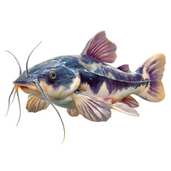 Electric Catfish: Generating shocks from murky waters, isolated on a transparent background. --v 7.0