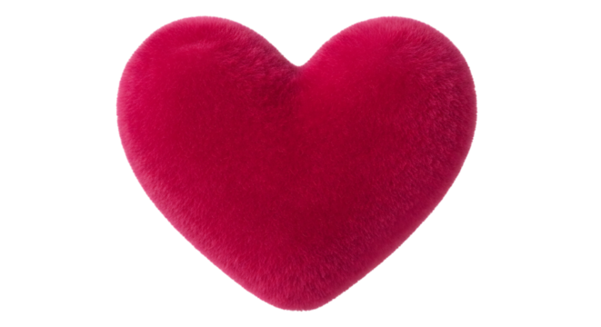 Red heart isolated on transparent background for valentines day