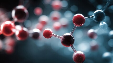 red and blue molecule atoms