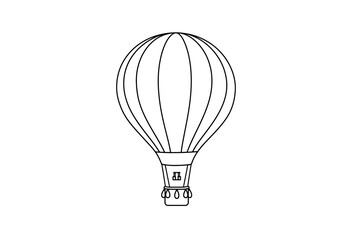 Fototapeta premium A line drawing of a hot air balloon showing the balloon and basket