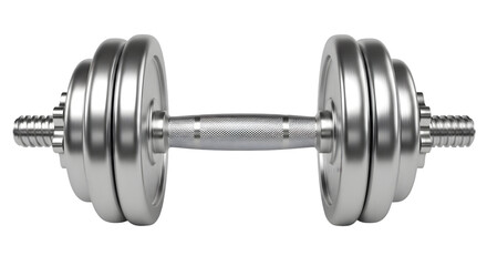 Fototapeta premium Chrome dumbbell against black background