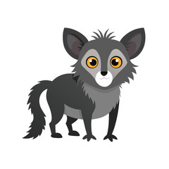 Fototapeta premium Detailed Illustration of an Aye Aye Lemur on a Clean White Background
