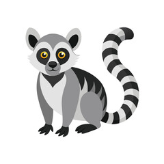 Fototapeta premium Lemur Illustration on White Background with CMYK Colors and Basic Fonts