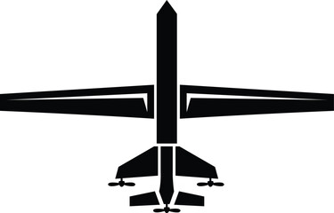 Military drone icon, Unmanned combat aerial vehicle (UCAV), combat dron icon 