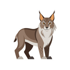 Obraz premium Illustration of a Lynx on a White Background in CMYK Colors with Fonts