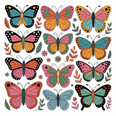 Vibrant illustration of majestic desert buttes at sunset